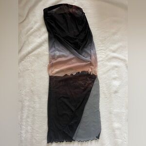 Western print maxi beach skirt